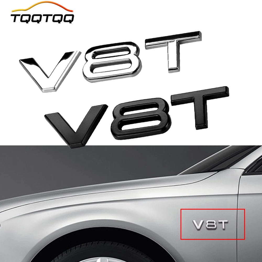 

TQQTQQ Car Decal Emblem Badge V6T V8T - 3D Premium Zinc Alloy Decal Sticker Decoration Cars Trucks Motorcycle Vehicle Universal