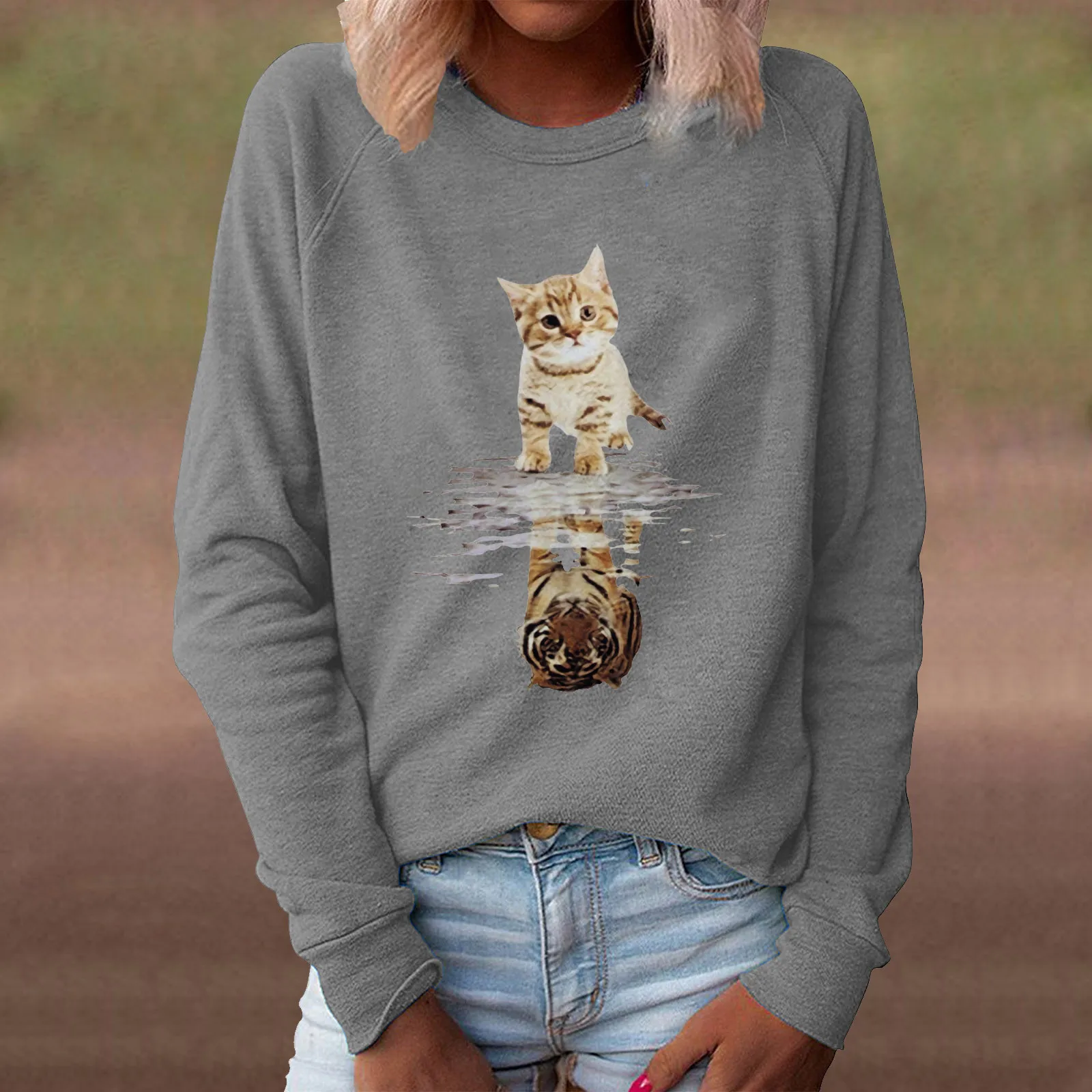 Neck O Top Women's Sleeve Print Animal Cat Blouse Loose Sweater Long Casual under Shirt with Sleeves 3/4 Sleeve Knit Tops
Neck O Top Women's Sleeve Print Animal Cat Blouse Loose Sweater Long Casual under Shirt with Sleeves 3/4 Sleeve Knit Tops
