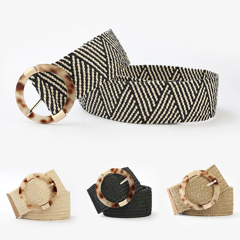 Vintage Bohemia Round Buckle Elastic Braided Belts Women Summer Wild Linen Weave Wide Belt Straw Waistband Wholesale Hot Sale
Vintage Bohemia Round Buckle Elastic Braided Belts Women Summer Wild Linen Weave Wide Belt Straw Waistband Wholesale Hot Sale