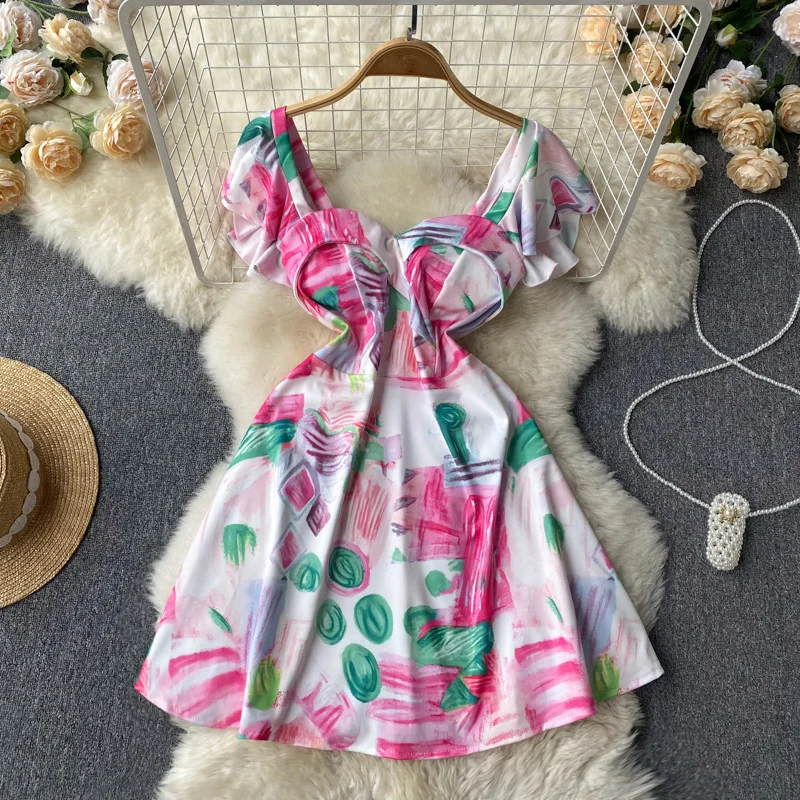 French Floral Oil Painting Dress Women's Summer New Fashion Summer Square Neck Slim Fluffy A-line Korean Clothes Vestidos G628
French Floral Oil Painting Dress Women's Summer New Fashion Summer Square Neck Slim Fluffy A-line Korean Clothes Vestidos G628