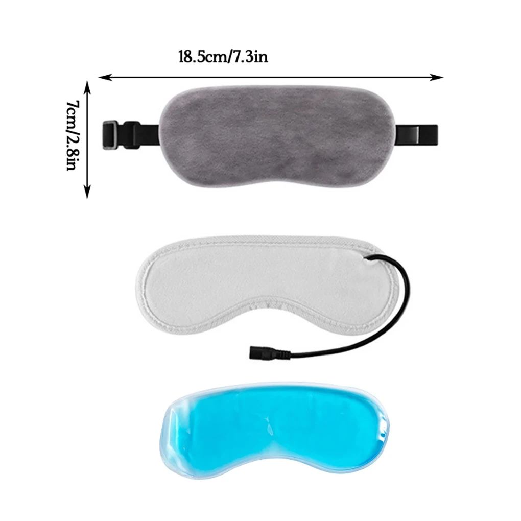 

Eye Pad USB Steam Heated Ice Bag Eyeshade Adjustable Portable Soft Plush Sleeping Eye Patch Purple