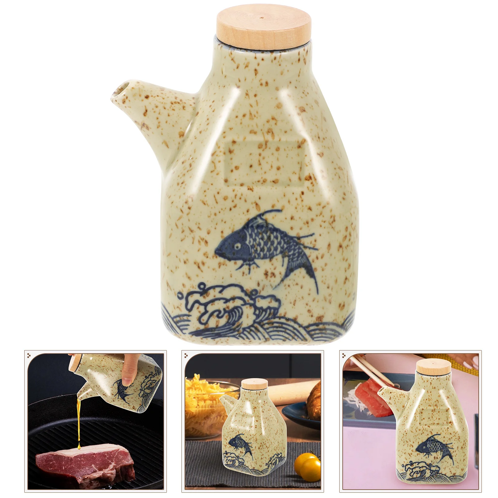 Condiment Sauce Bottle Vegetable Oil Dispenser Ceramic Soy Container Ceramics Holder Jars for spices 
Condiment Sauce Bottle Vegetable Oil Dispenser Ceramic Soy Container Ceramics Holder Jars for spices