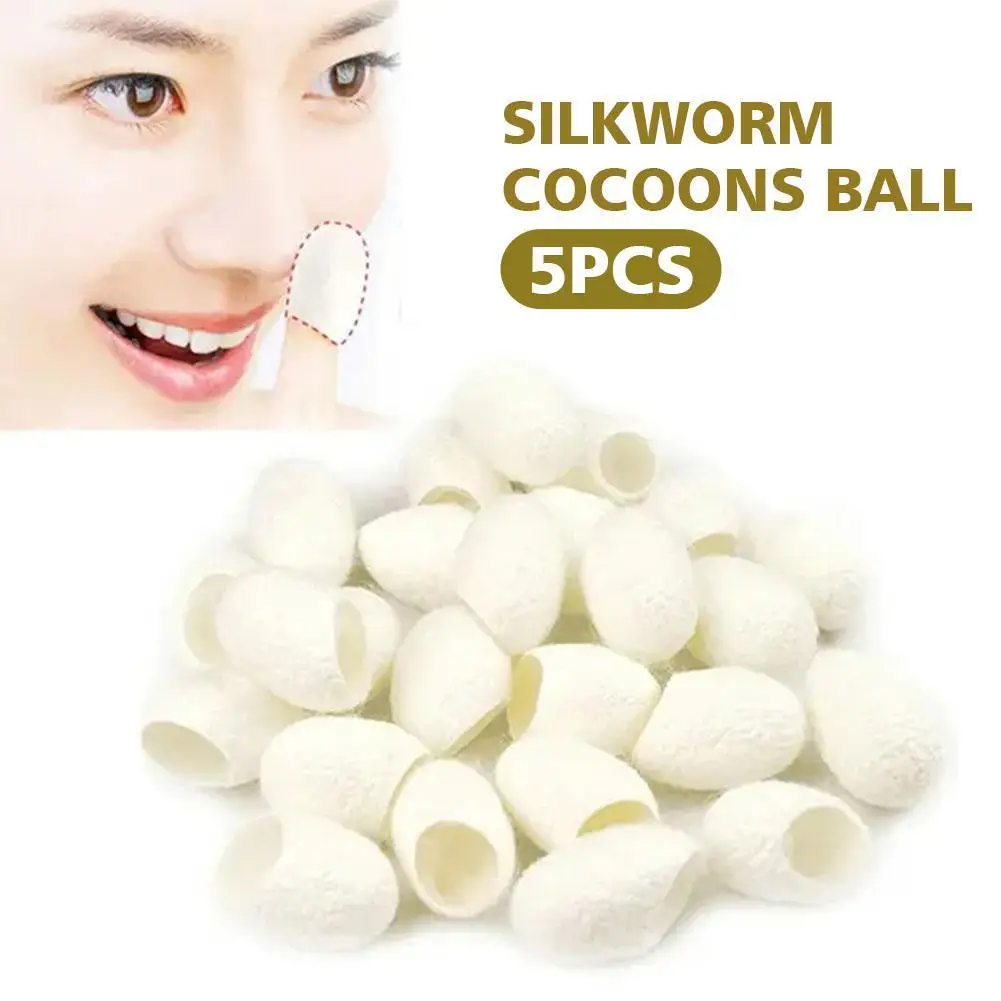 

Sdotter 5Pcs Facial Brush Natural Silkworm Cocoons Ball Purifying Whitening Exfoliating Scrub Blackhead Remover Facial Skin Care