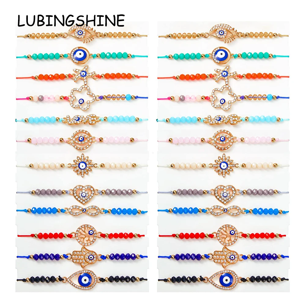 12pcs/lot Turkey Blue Evil Eye Bracelet for Women Adjustable Tree of Life Fatima Hand Crystal Beads Bracelets Anklet Jewelry
12pcs/lot Turkey Blue Evil Eye Bracelet for Women Adjustable Tree of Life Fatima Hand Crystal Beads Bracelets Anklet Jewelry
