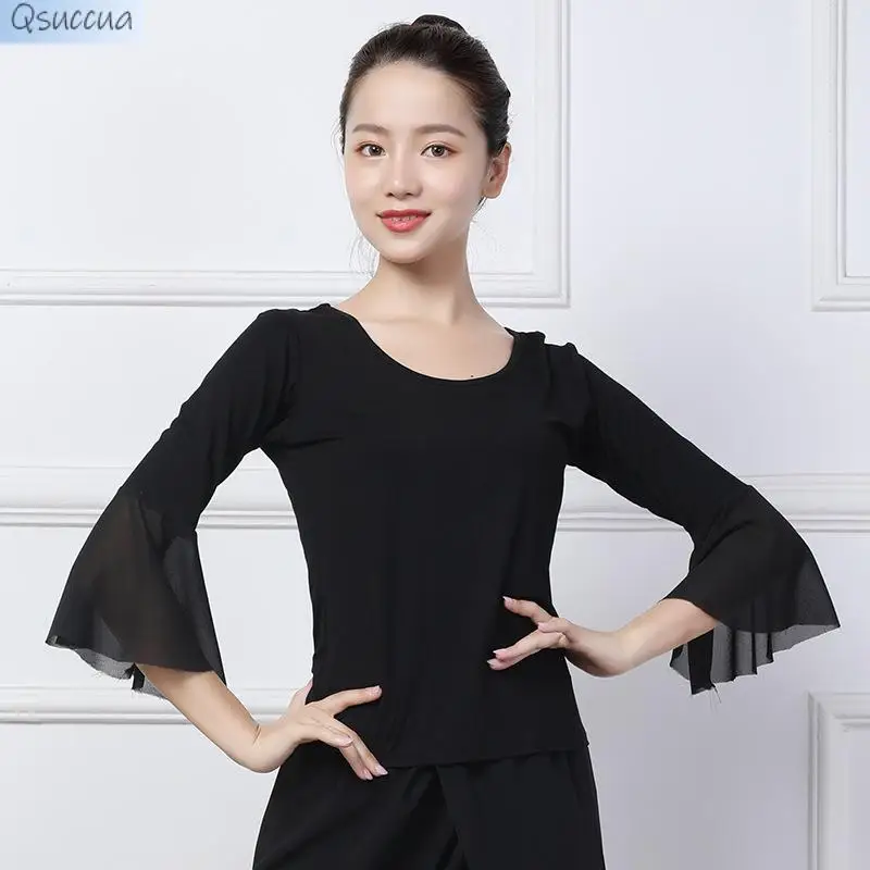 New Style Modern Dance Modal Dance Costume Female Square Dance Trumpet Sleeve Adult Dance Gauze Sleeve Top Elegant Halter 
New Style Modern Dance Modal Dance Costume Female Square Dance Trumpet Sleeve Adult Dance Gauze Sleeve Top Elegant Halter