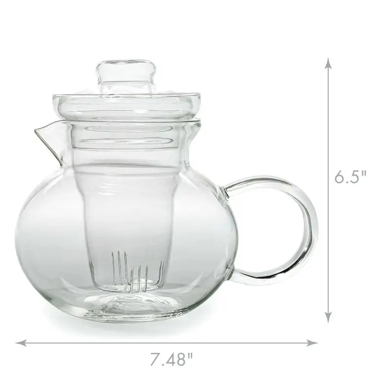 Borosilicate Glass Teapot with Infuser and 1 Blooming Flowering Tea, For Loose Leaf, Bagged and Flowering Tea, 40 Ounce, Clear
Borosilicate Glass Teapot with Infuser and 1 Blooming Flowering Tea, For Loose Leaf, Bagged and Flowering Tea, 40 Ounce, Clear