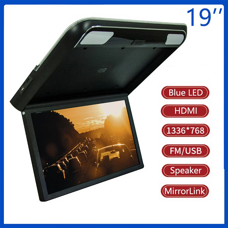 19 Inch Car Monitor HD LCD Screen 1080P MP5 Car Video Player Auto Ceiling TV Roof Mount Display HDMI/FM/Speaker/Mirror Link
19 Inch Car Monitor HD LCD Screen 1080P MP5 Car Video Player Auto Ceiling TV Roof Mount Display HDMI/FM/Speaker/Mirror Link