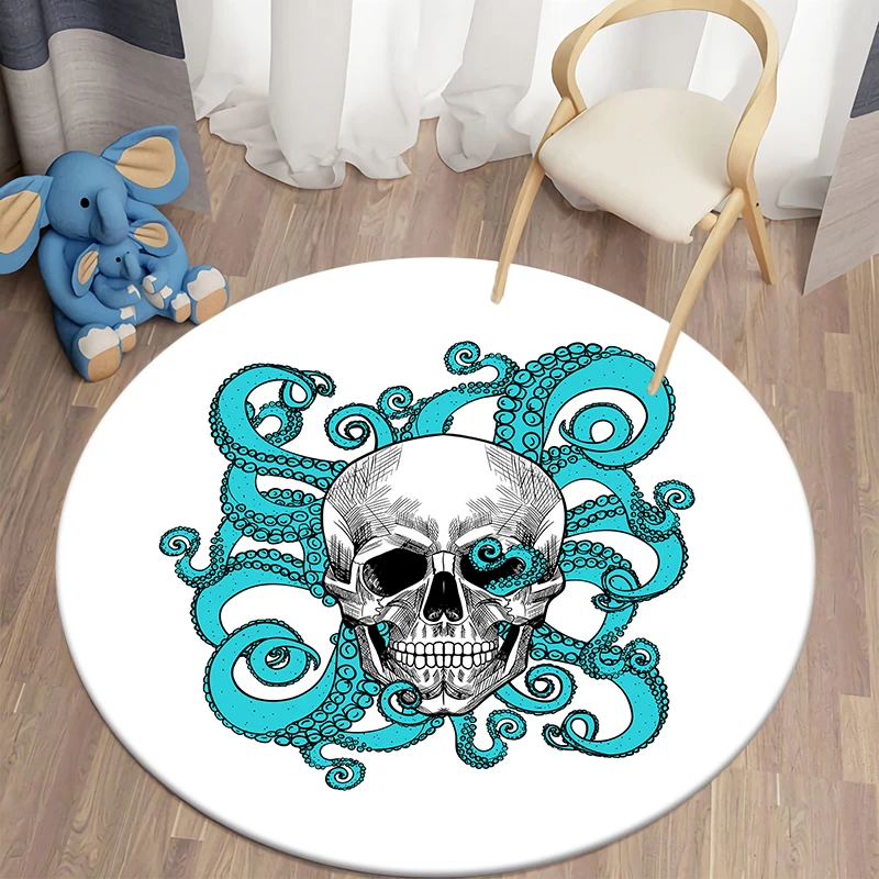 Skull Terror Art HD Printed Round Carpet Children's Living Room Mat Floor Mat Yoga Mat Bedroom Chair Non Slip Mat Halloween Gift 
Skull Terror Art HD Printed Round Carpet Children's Living Room Mat Floor Mat Yoga Mat Bedroom Chair Non Slip Mat Halloween Gift