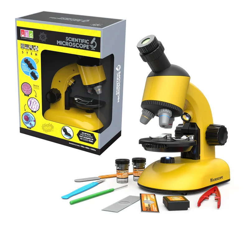 Children's optical microscope portable 1200 times high-definition student science experiment Particle viewing mirror
Children's optical microscope portable 1200 times high-definition student science experiment Particle viewing mirror