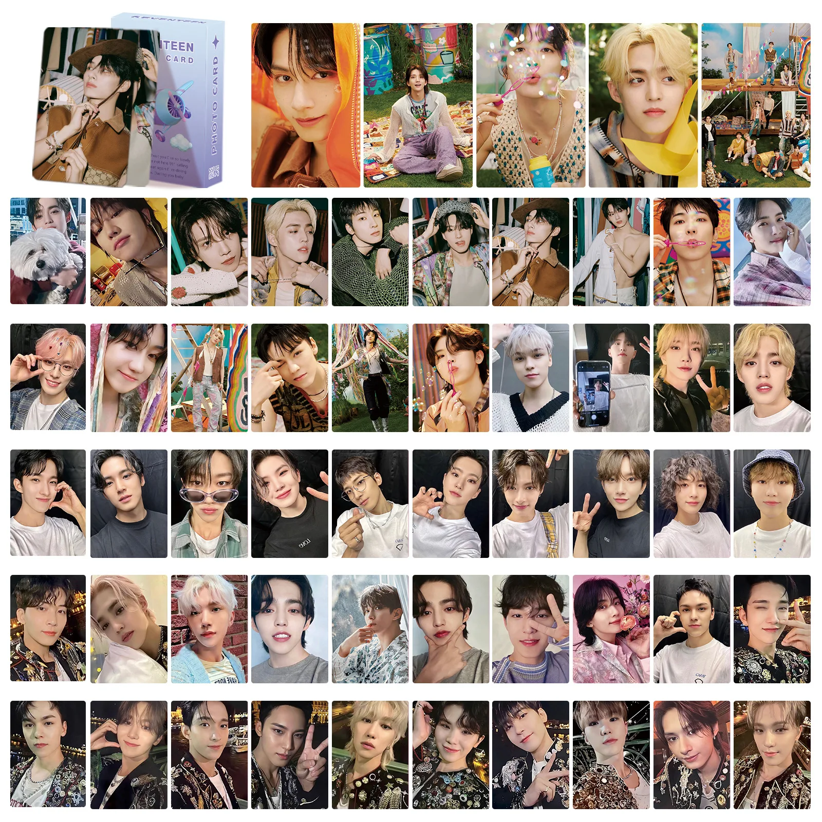 55 шт./набор Kpop SVT 17 FML Лазерная блестящая Фотокарта HD печатные карты ЛОМО карта JEONGHAN joшуа Цзюнь DK THE8 коллекция фанатов
55 шт./набор Kpop SVT 17 FML Лазерная блестящая Фотокарта HD печатные карты ЛОМО карта JEONGHAN joшуа Цзюнь DK THE8 коллекция фанатов