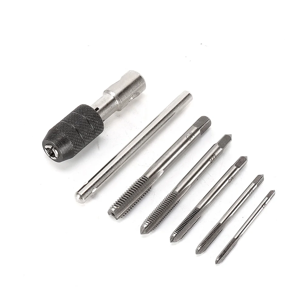 6pcs M3-M8 Tap Drill Set T Handle Ratchet Tap Machinist Tool With Screw Tools Ferramentas Manuais Tools For Mechanic Ferramentas
6pcs M3-M8 Tap Drill Set T Handle Ratchet Tap Machinist Tool With Screw Tools Ferramentas Manuais Tools For Mechanic Ferramentas