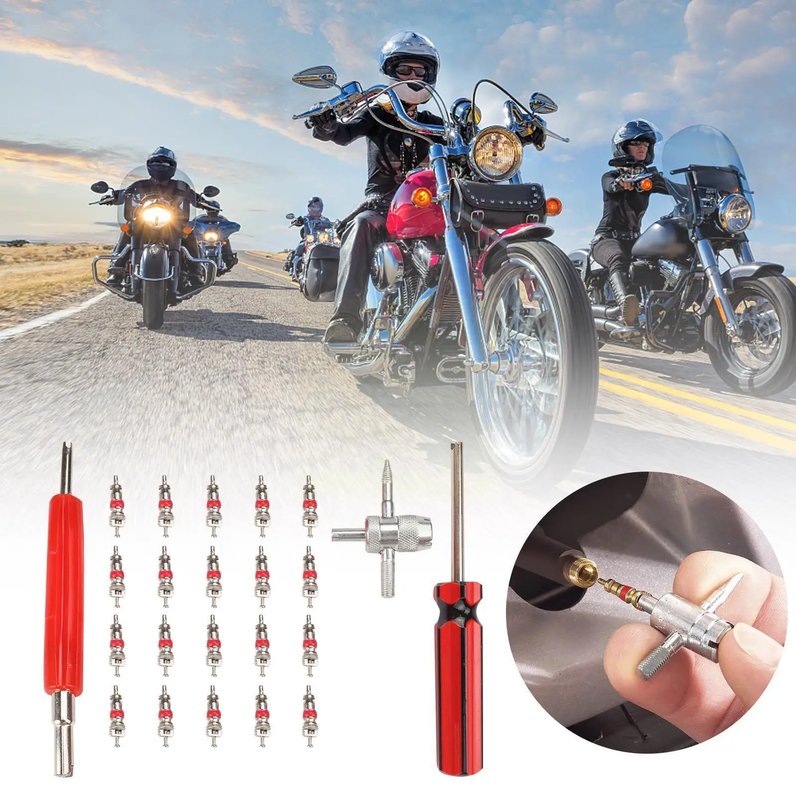 4in1 Valve Cores with Removers 4-Way Valve Tool Durable Nickel Zinc Alloy Plating for Car Truck Motorcycle ATV U2W7 
4in1 Valve Cores with Removers 4-Way Valve Tool Durable Nickel Zinc Alloy Plating for Car Truck Motorcycle ATV U2W7