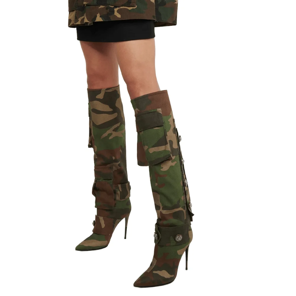 2023 New Fashion Camouflage Denim Long Boots Thin High Heel Pointed Toe Splice Belt Buckle Rivet Women's Shoes Autumn Big Size
2023 New Fashion Camouflage Denim Long Boots Thin High Heel Pointed Toe Splice Belt Buckle Rivet Women's Shoes Autumn Big Size