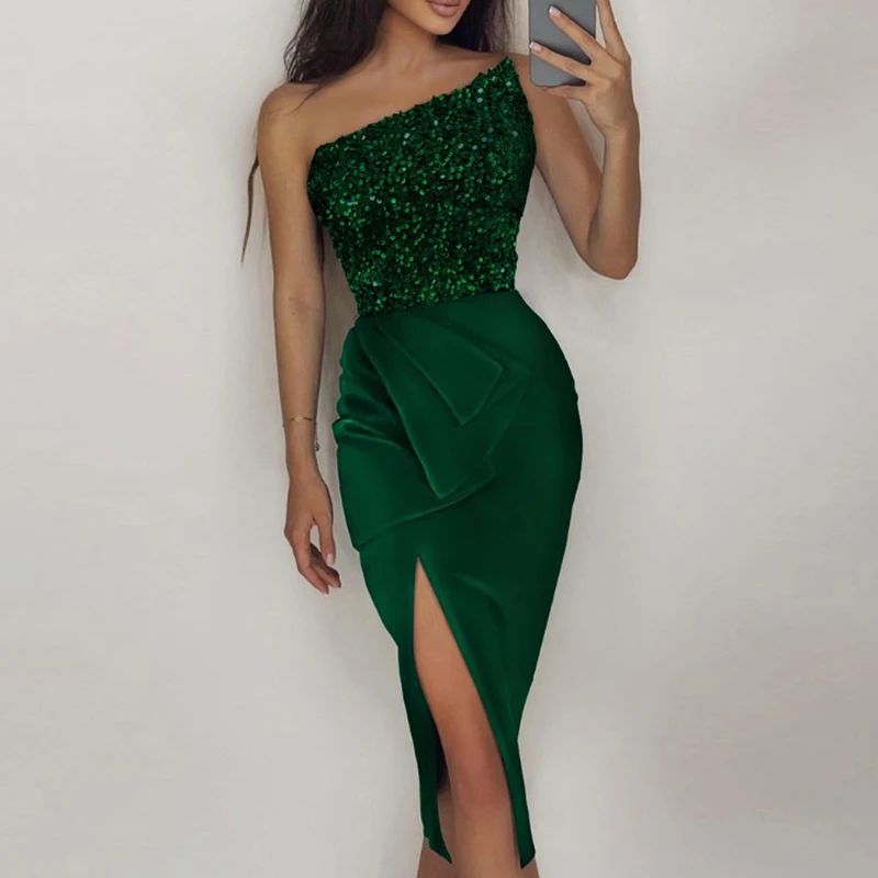 Lady Sexy Strapless SequinsTemperament Side Slit Dress Fashion Gorgeous Prom Evening Dresses New Elegant Party Dresses
Lady Sexy Strapless SequinsTemperament Side Slit Dress Fashion Gorgeous Prom Evening Dresses New Elegant Party Dresses