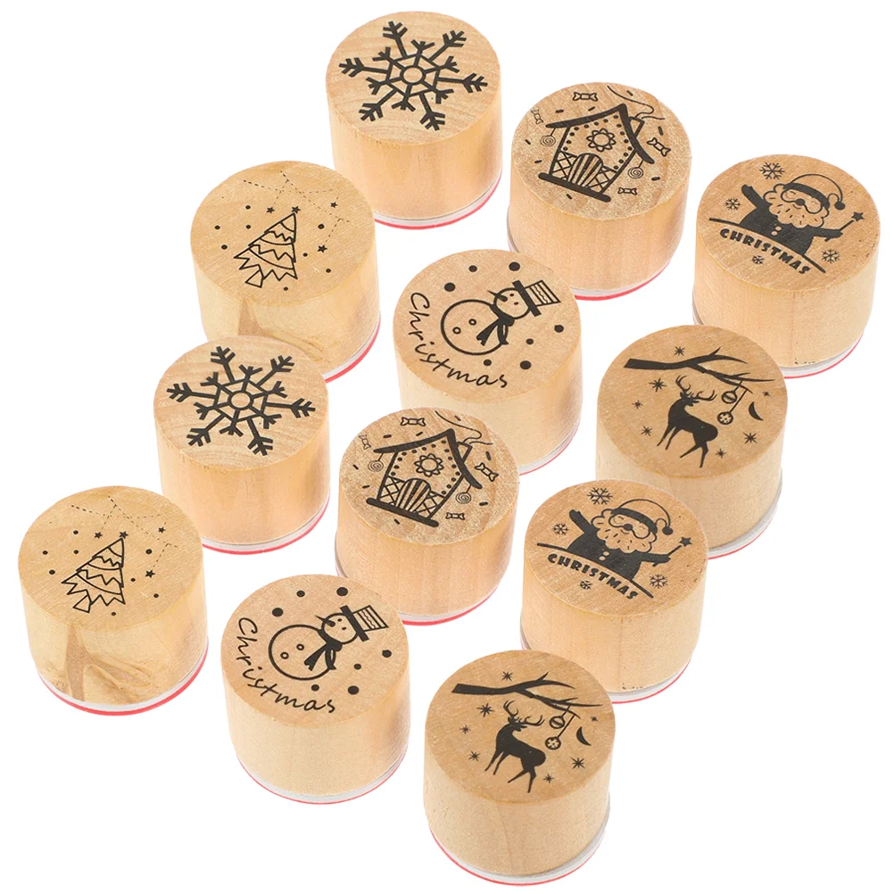 12 Pcs Scrapbook Ink Stamp Christmas Party Favors Round Stamps Small Crafts Portable
12 Pcs Scrapbook Ink Stamp Christmas Party Favors Round Stamps Small Crafts Portable