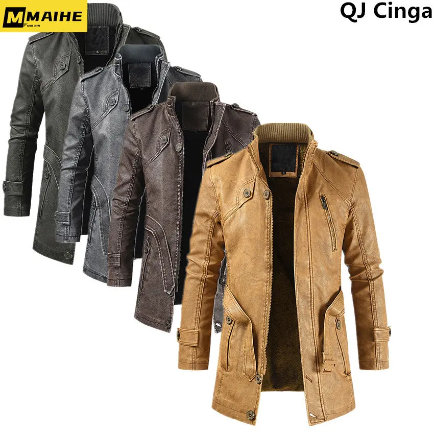 Winter Men's Thick Fleece Leather Jacket Coat Long Outwear Fashion Warm Casual Vintage Clothing for Men Steampunk Biker Jaqueta
Winter Men's Thick Fleece Leather Jacket Coat Long Outwear Fashion Warm Casual Vintage Clothing for Men Steampunk Biker Jaqueta