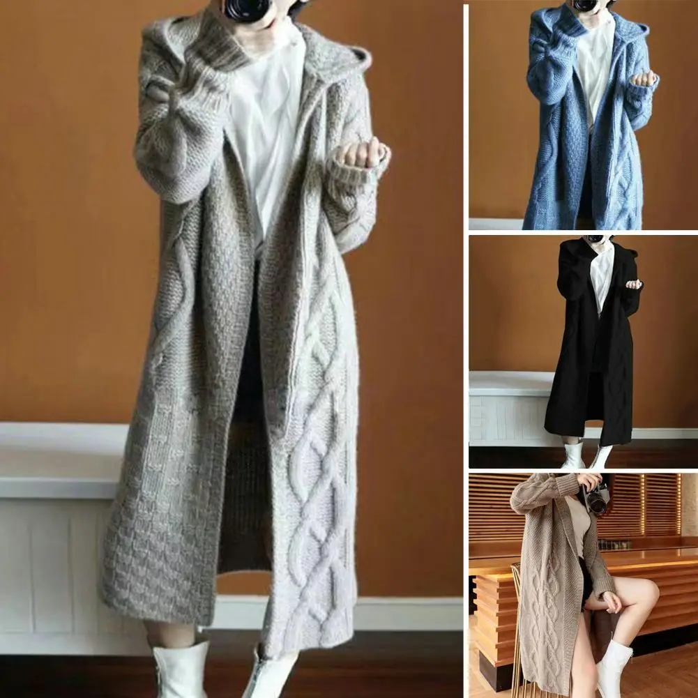 Women Sweater Coat Midi Cardigans Autumn Winter 2023 Knitted Jackets Korean Loose Long Sleeve Casual Hooded Coats Basic New 
Women Sweater Coat Midi Cardigans Autumn Winter 2023 Knitted Jackets Korean Loose Long Sleeve Casual Hooded Coats Basic New