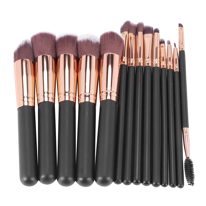

Makeup Brushes Premium Synthetic Foundation Powder Concealers Eye Shadows Makeup 14 Pcs Brush Set, Rose Golden