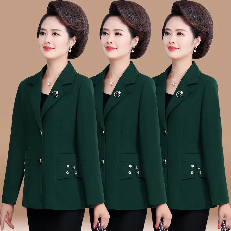 Middle Aged Women Autumn Elegant New Style Suit Coat Female Fashion Long Sleeve Blazers Ladies Loose Comfortable Blazer E226
Middle Aged Women Autumn Elegant New Style Suit Coat Female Fashion Long Sleeve Blazers Ladies Loose Comfortable Blazer E226