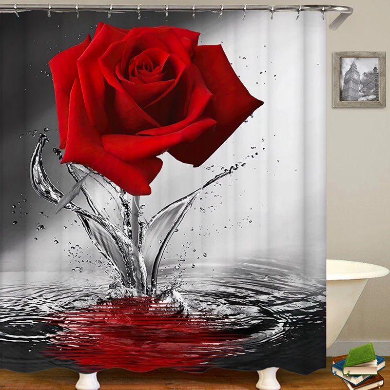 Blooming Flowers Rose Butterfly Shower Curtain Waterproof Modern Bathroom Decor, Waterproof Fabric Shower Curtain Set with Hooks
Blooming Flowers Rose Butterfly Shower Curtain Waterproof Modern Bathroom Decor, Waterproof Fabric Shower Curtain Set with Hooks