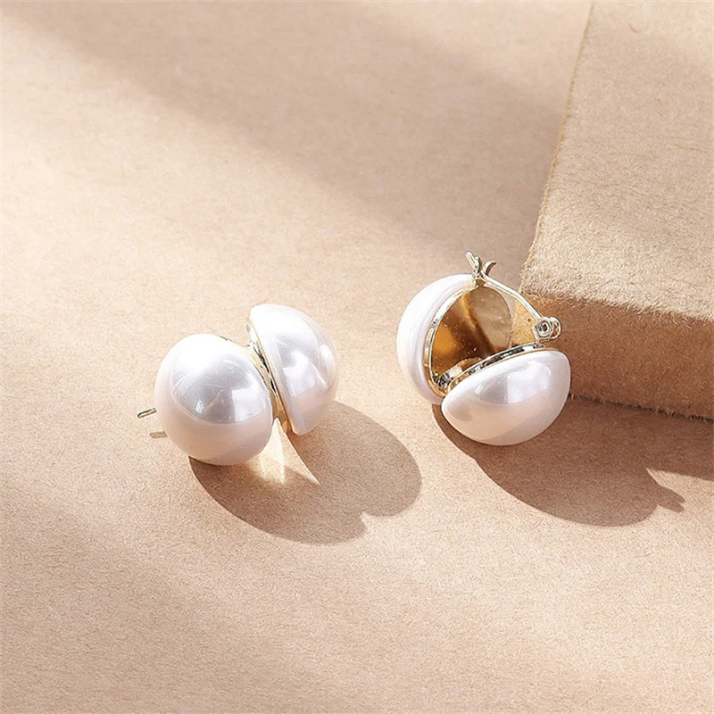 

Ms Betti Korean Double Sided Pearl Earrings Jewelry For Girl Women Christmas Gifts 2023 New Year