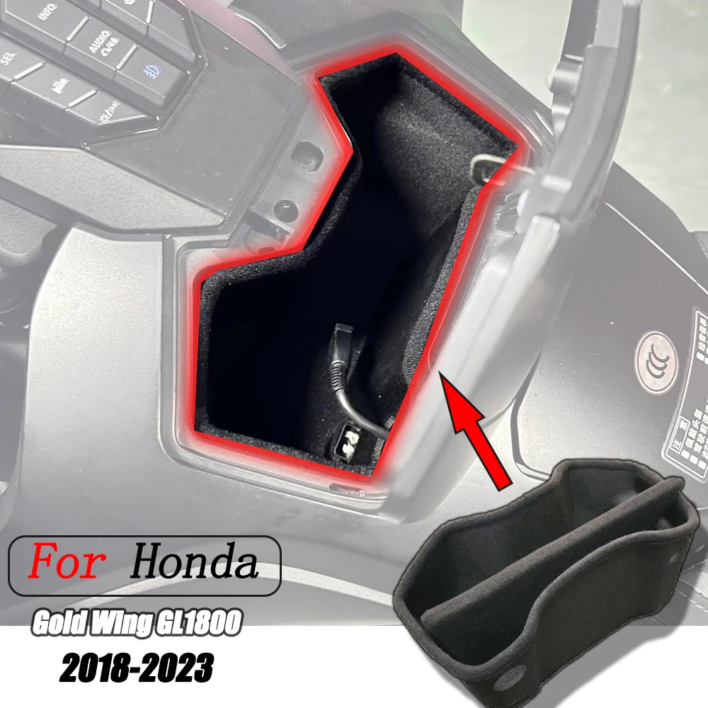 

For Honda Gold Wing GL1800 GL1800B F6B Dct Tour 2018-2023 Black torage Box Console Box Lining Middle Box