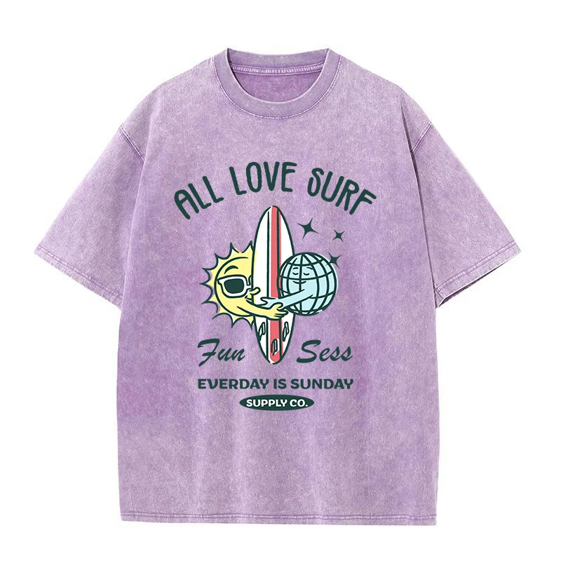 Sun And Earth All Love Surf Print Tshirts Man Casual O-Neck T-Shirt Graphic Summer Tshirt Fashion Acid Washed Cotton Loose Tops
Sun And Earth All Love Surf Print Tshirts Man Casual O-Neck T-Shirt Graphic Summer Tshirt Fashion Acid Washed Cotton Loose Tops
