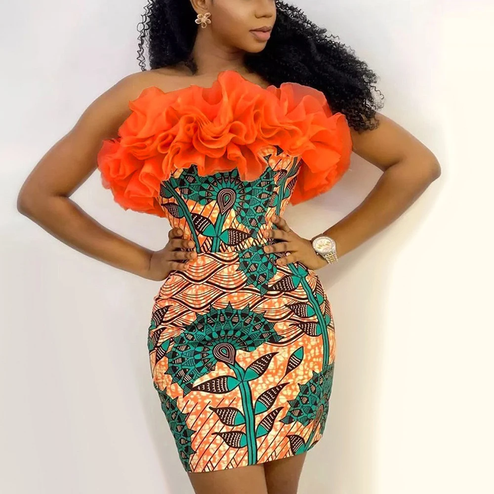 Sexy Dresses for Women Strapless Backless Ruffles Bodycon Printed Mini Length Elegant Evening Night Party Club Vestidos Mujer
Sexy Dresses for Women Strapless Backless Ruffles Bodycon Printed Mini Length Elegant Evening Night Party Club Vestidos Mujer