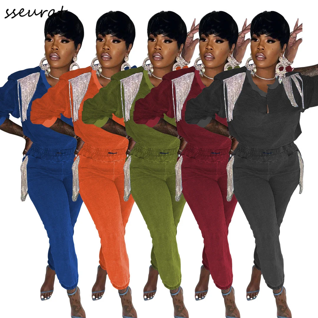 Active Women Two Piece Set Outfits Tassel Splicing Sweatshirt and Jogger Pants Suits Sport Tracksuit Outfits
Active Women Two Piece Set Outfits Tassel Splicing Sweatshirt and Jogger Pants Suits Sport Tracksuit Outfits