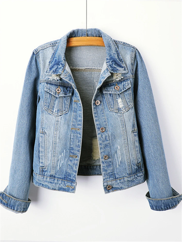 Woman Jacket Long Sleeve Lapel Casual Tops Coat Women Spring Autumn Blue Streetwear Vintage Denim Jacket Women Oversize
Woman Jacket Long Sleeve Lapel Casual Tops Coat Women Spring Autumn Blue Streetwear Vintage Denim Jacket Women Oversize
