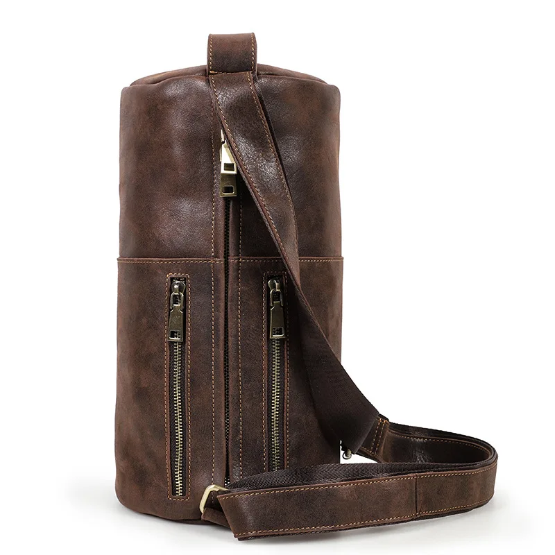 Винтажная мужская кожаная вместительная сумка-мешок, Повседневная сумка-слинг через плечо
Винтажная мужская кожаная вместительная сумка-мешок, Повседневная сумка-слинг через плечо