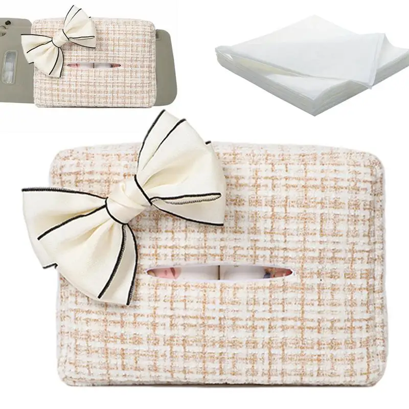 Tissue Storage Box Vehicle Paper Tissue Holder Bow Decor Car Tissue Holder Napkin Box For Sun Visors Back Seats Armrests
Tissue Storage Box Vehicle Paper Tissue Holder Bow Decor Car Tissue Holder Napkin Box For Sun Visors Back Seats Armrests