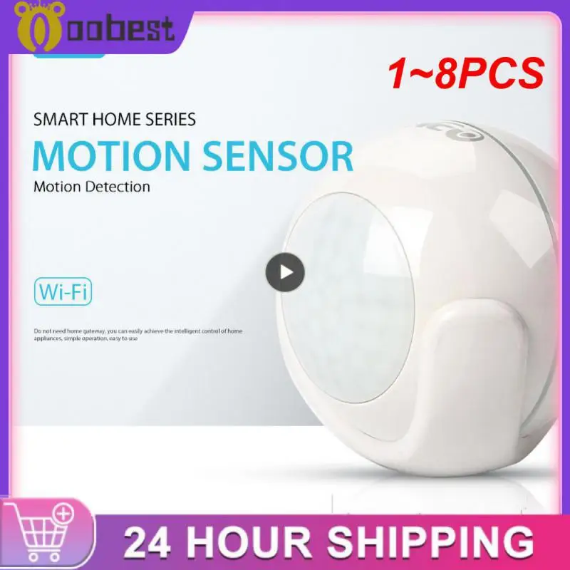 Датчик движения Tuya PIR с Wi-Fi, инфракрасный датчик присутствия человека, работает с приложением для умного дома, 1 ~ 8 шт.