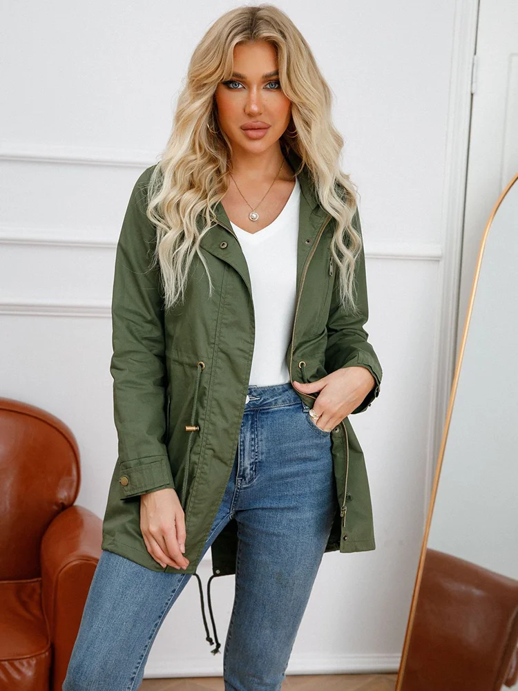 Vintage Office Korea Fashion Hooded Windbreaker Women's Casual Windproof Waterproof Breathable Jacket Women Outdoor Trench Coats
Vintage Office Korea Fashion Hooded Windbreaker Women's Casual Windproof Waterproof Breathable Jacket Women Outdoor Trench Coats
