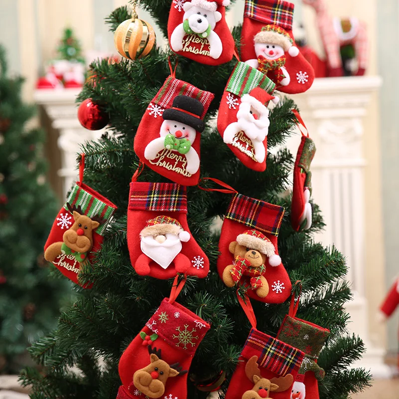 

Подарочный пакет с подвеской на рождественскую елку, Рождественское украшение для дома 2022, Санта-Клаус, снеговик, лось, медведь, новогодние украшения 2023