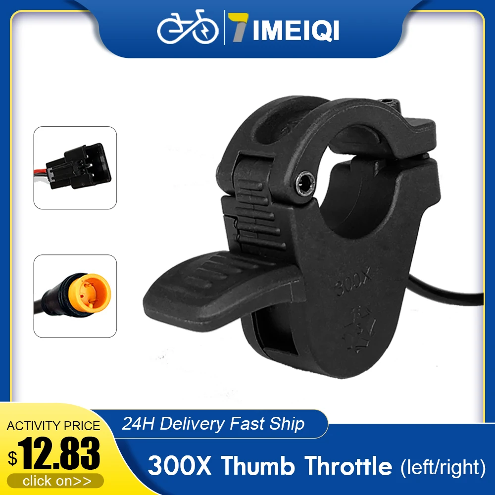 

Ebike Thumb Throttle WUXING 300X Thumb Throttle 3 Pin Connector Left/Right Hand Throttle for 12V-72V Electric Bicycle Accessor