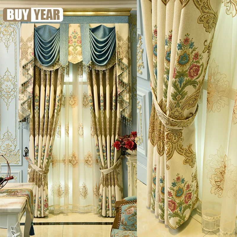 Chenille Curtain Luxury European Embossed Jacquard Curtain Shade Villa High End Living Room Floor Floating Curtain Products
Chenille Curtain Luxury European Embossed Jacquard Curtain Shade Villa High End Living Room Floor Floating Curtain Products
