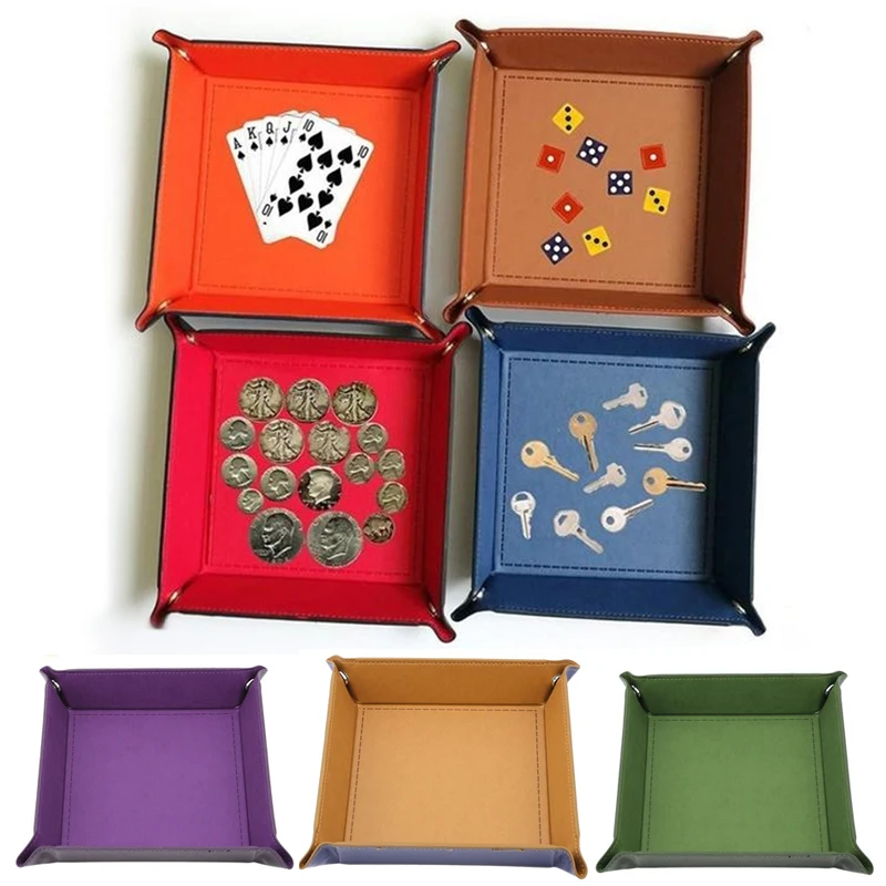 New Foldable PU Leather Square Storage Tray Dice Table Games Phone Key Wallet Coin Desktop Storage Sundries Box Trays Decor
New Foldable PU Leather Square Storage Tray Dice Table Games Phone Key Wallet Coin Desktop Storage Sundries Box Trays Decor