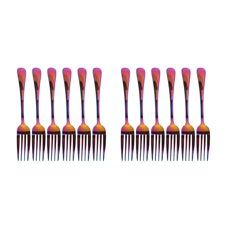 Stainless Steel Table Forks Set, 12Pcs Rainbow Color Stainless Steel Tableware Dinnerware Set, Fork(20Cm/7.87 Inch)
Stainless Steel Table Forks Set, 12Pcs Rainbow Color Stainless Steel Tableware Dinnerware Set, Fork(20Cm/7.87 Inch)