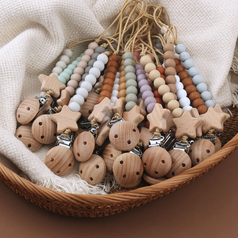 Soother Holder Silicone Beads Pacifier Clip Anti-Lost Wood Star Chew Toy Chain Baby Dummy Nipple Clip Infant Shower Gift
Soother Holder Silicone Beads Pacifier Clip Anti-Lost Wood Star Chew Toy Chain Baby Dummy Nipple Clip Infant Shower Gift
