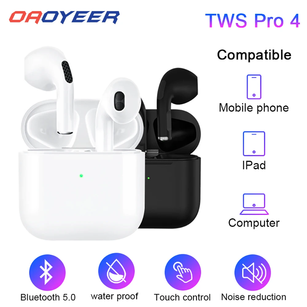TWS Pro 4 Беспроводные наушники Bluetooth 5,0, спортивные стереонаушники-вкладыши, беспроводные наушники, музыкальные наушники для iPhone, Xiaomi, Huawei, Redmi
TWS Pro 4 Беспроводные наушники Bluetooth 5,0, спортивные стереонаушники-вкладыши, беспроводные наушники, музыкальные наушники для iPhone, Xiaomi, Huawei, Redmi