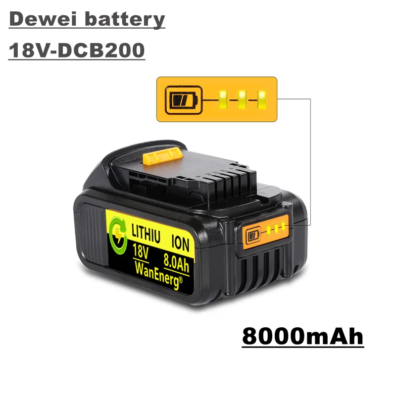 Lupuk-18v power tool battery, 8.0ah, for 18v/20v power tools, dcb180 dcb181 dcb182 dcb201 dcb201-2 dcb200-2 dcb204-2 L50, etc
Lupuk-18v power tool battery, 8.0ah, for 18v/20v power tools, dcb180 dcb181 dcb182 dcb201 dcb201-2 dcb200-2 dcb204-2 L50, etc