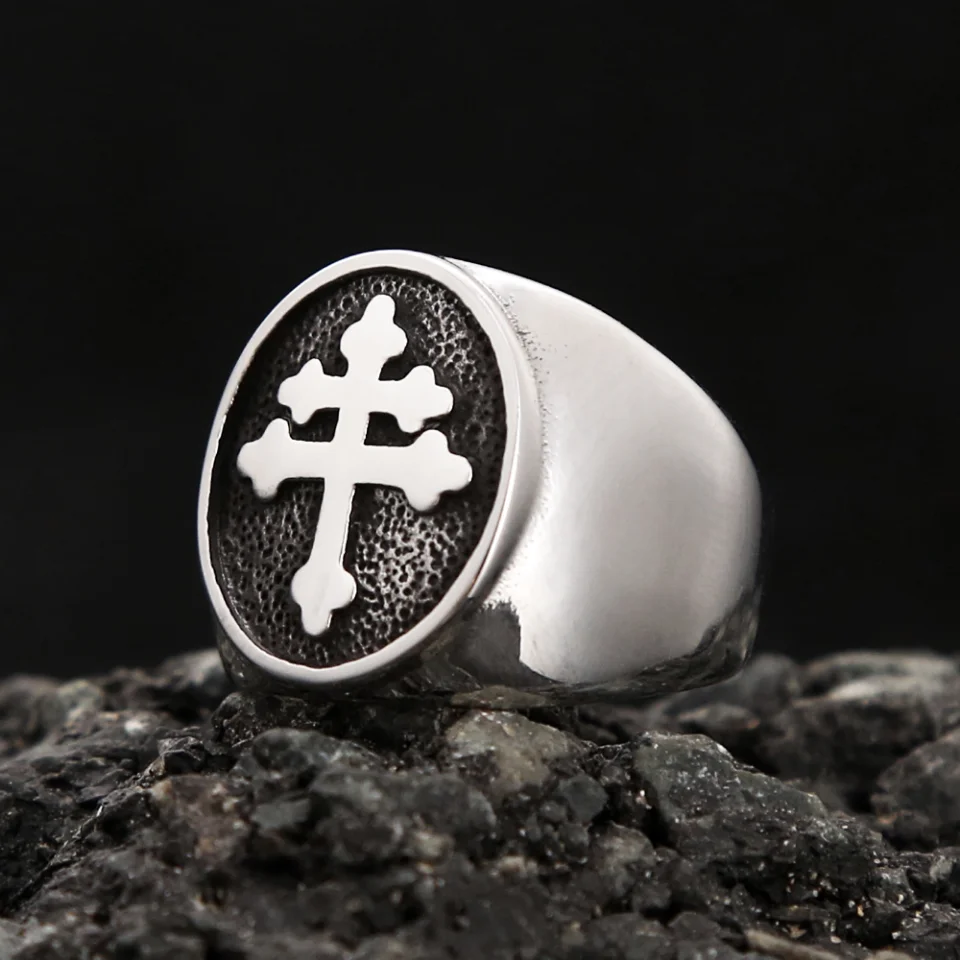 Vintage 316L Stainless Steel Cross of Lorraine Ring Fashion Classic Religious Cross Ring for Men Women Punk Biker Amulet Jewelry
Vintage 316L Stainless Steel Cross of Lorraine Ring Fashion Classic Religious Cross Ring for Men Women Punk Biker Amulet Jewelry