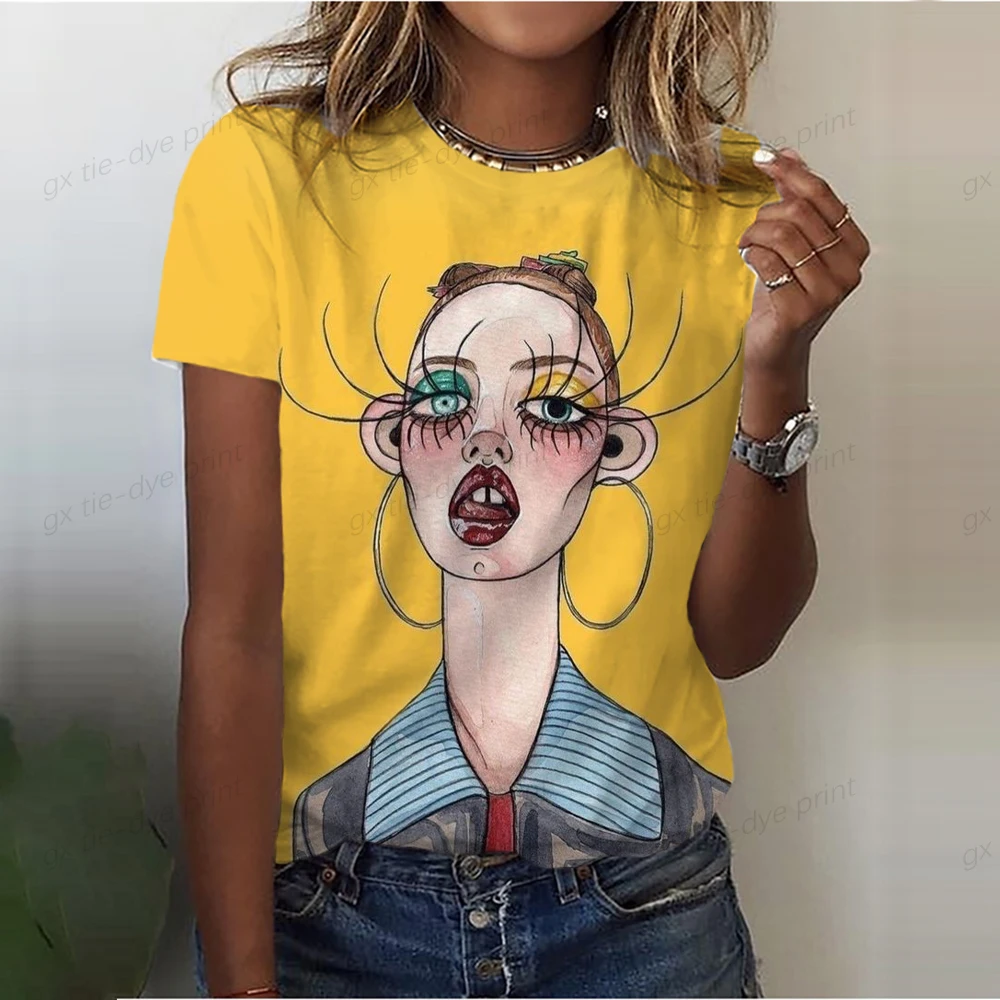 Women's Fashion Tshirts O-neck Beautiful Woman Painting Print T-shirt Women Streetwear Short Sleeve abstract Harajuku Tops 6XL
Women's Fashion Tshirts O-neck Beautiful Woman Painting Print T-shirt Women Streetwear Short Sleeve abstract Harajuku Tops 6XL