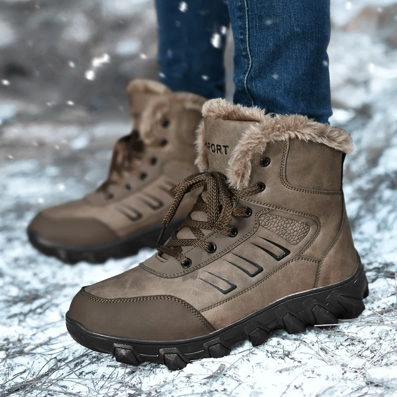 Large Size Men Snow Boots Waterproof Leather Sneakers Plush Warm Men's Boots Outdoor Male Hiking Ankle Boots Winter Work Shoes
Large Size Men Snow Boots Waterproof Leather Sneakers Plush Warm Men's Boots Outdoor Male Hiking Ankle Boots Winter Work Shoes