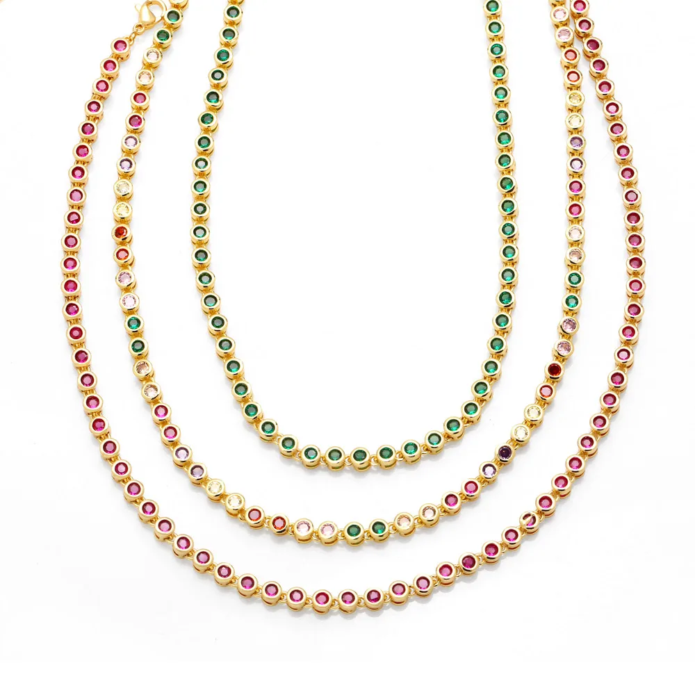 FLOLA Colorful Crystal Round Beads Necklaces for Women Copper Gold Plated CZ Rhinestone Necklaces Choker Crystal Jewelry nkeb690
FLOLA Colorful Crystal Round Beads Necklaces for Women Copper Gold Plated CZ Rhinestone Necklaces Choker Crystal Jewelry nkeb690