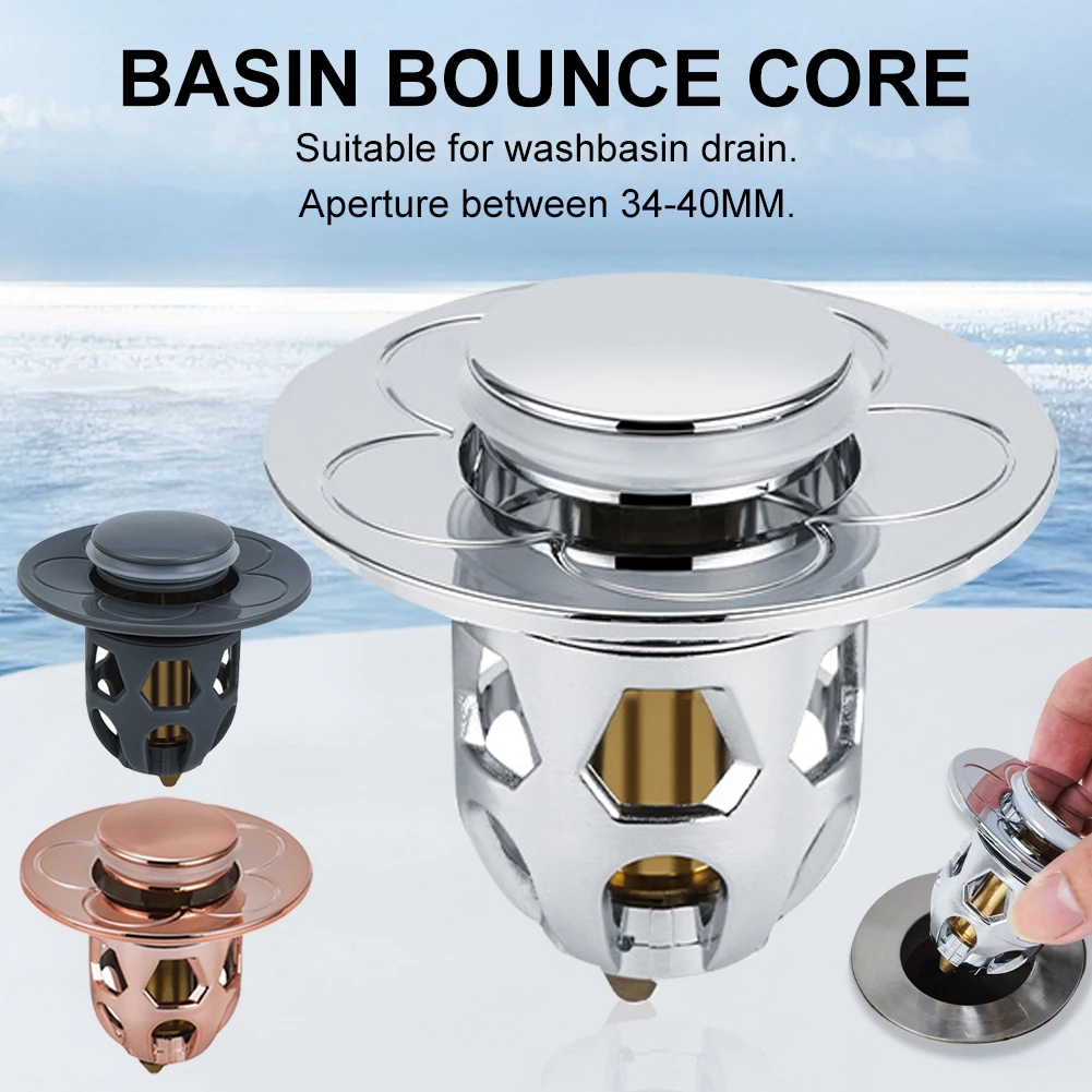 New Bathroom Sink Drain Stopper for 34-40mm Bounce Core Pop Up Sink Drain Filter Anti Clogging Basket Strainer With Hair Catcher
New Bathroom Sink Drain Stopper for 34-40mm Bounce Core Pop Up Sink Drain Filter Anti Clogging Basket Strainer With Hair Catcher