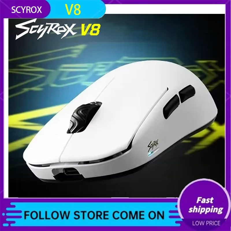 Новая беспроводная мышь Scyrox V8 Paw3950 8k с возвратом двойной режим для киберспорта