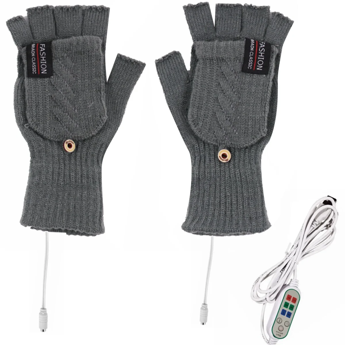 USB Electric Heated Gloves 2-Side Heating Convertible Fingerless Glove Mittens Adjustable Cycling Skiing Gloves Grey
USB Electric Heated Gloves 2-Side Heating Convertible Fingerless Glove Mittens Adjustable Cycling Skiing Gloves Grey
