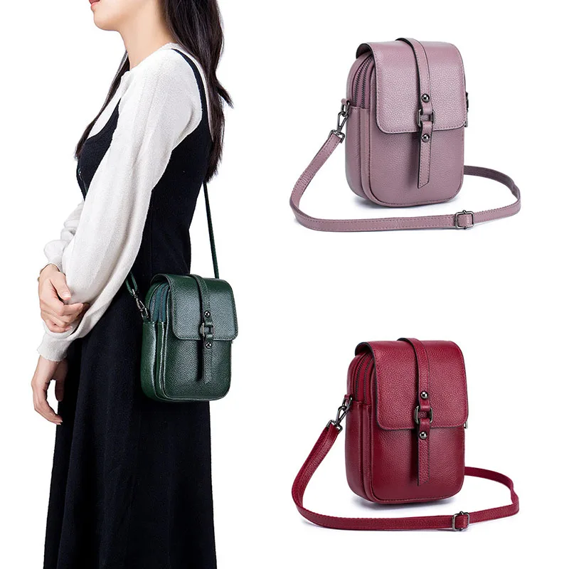 Genuine Leather Women's Double Layer Messenger Bag Mini Buckle Shoulder Bag Casual Vertical Phone Bag Women's Wallet
Genuine Leather Women's Double Layer Messenger Bag Mini Buckle Shoulder Bag Casual Vertical Phone Bag Women's Wallet